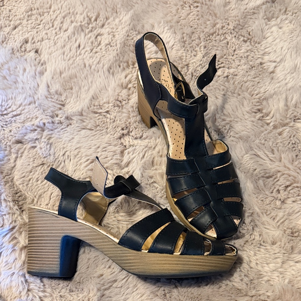 MARELLA Black and Tan Women's Sandals
